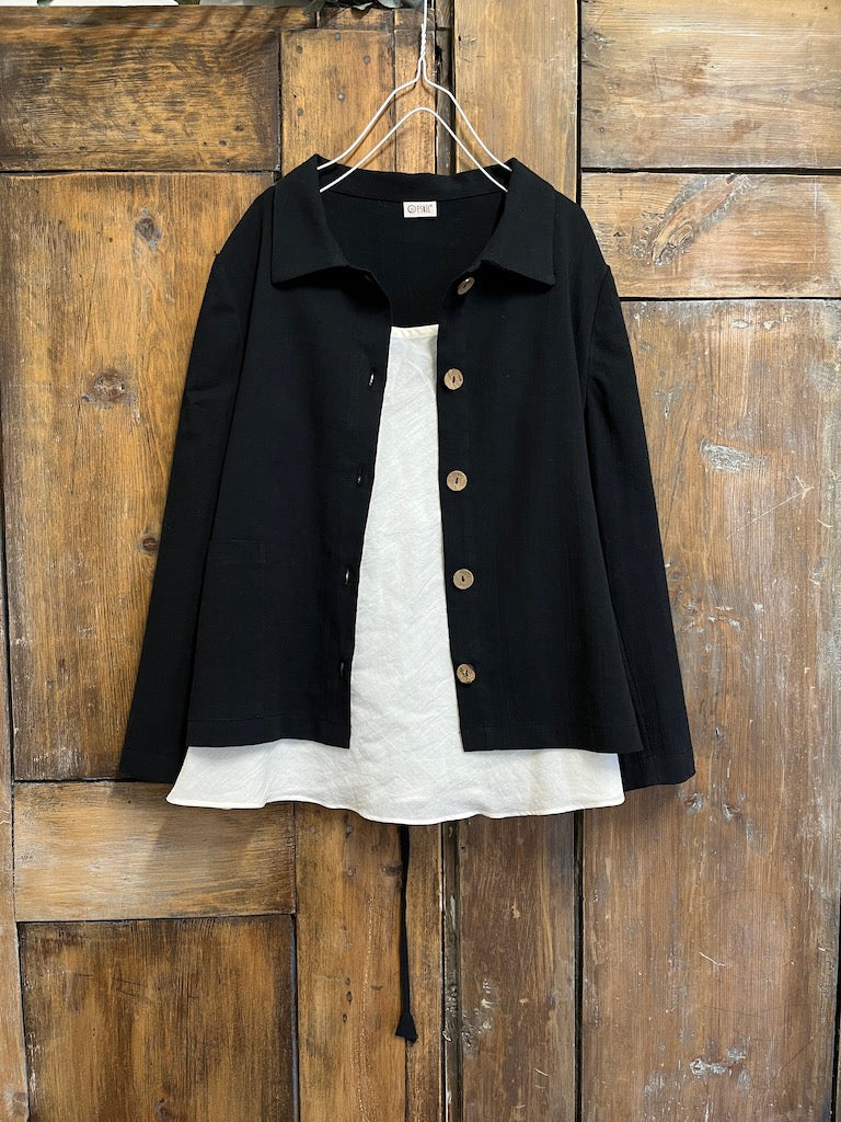 Arka Birit Siyah Ceket