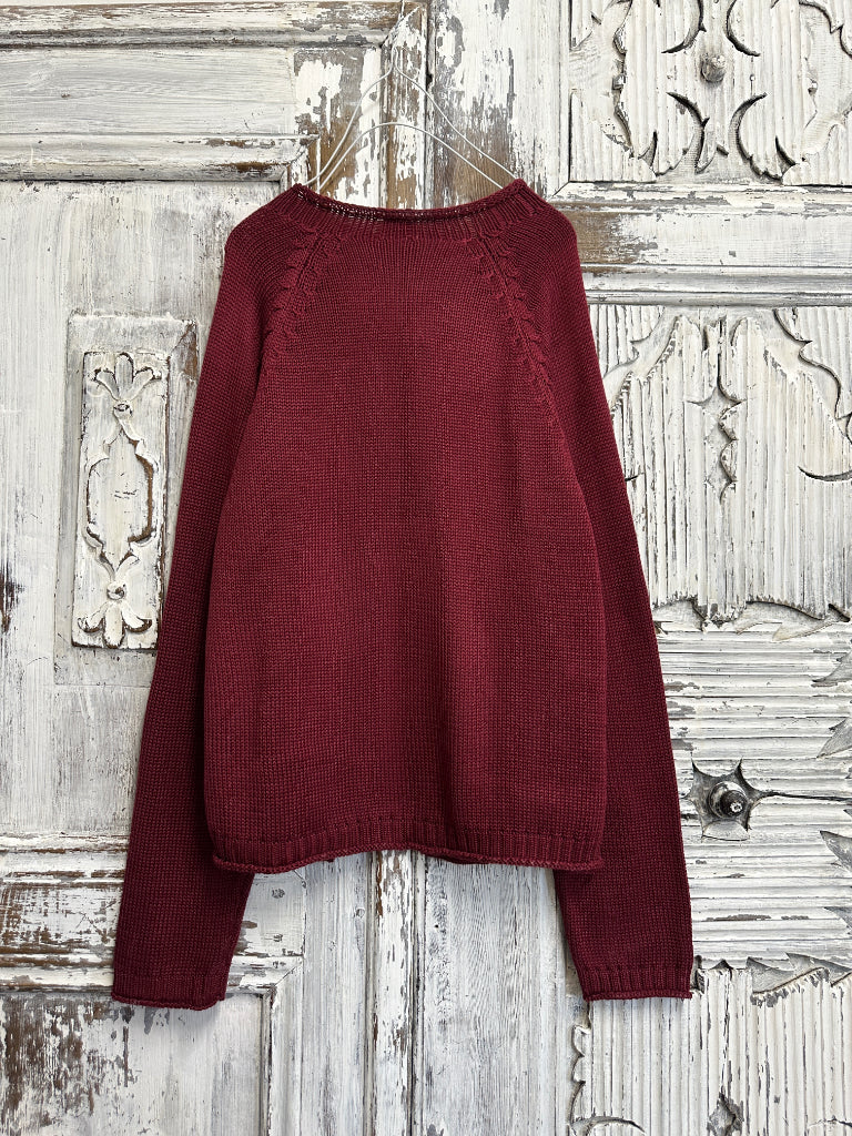 bordo pamuklu mini hırka