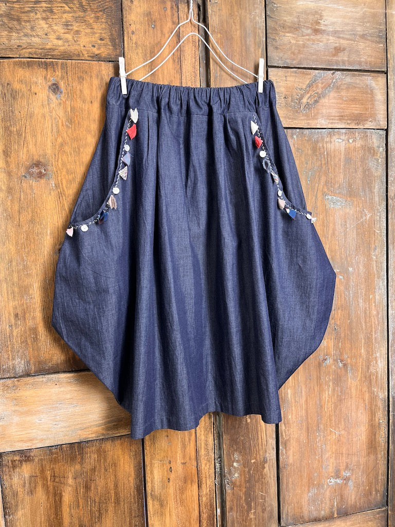 Denim Cep Detay Etek