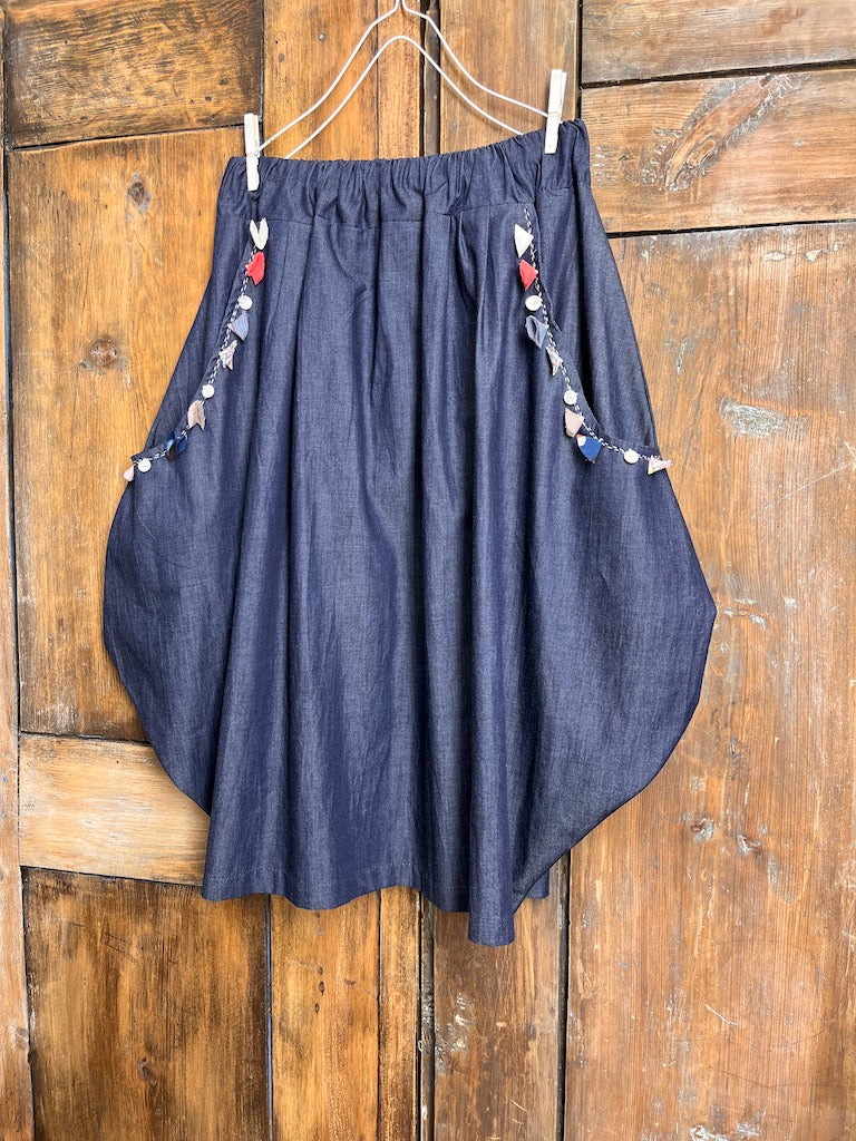 Denim Cep Detay Etek