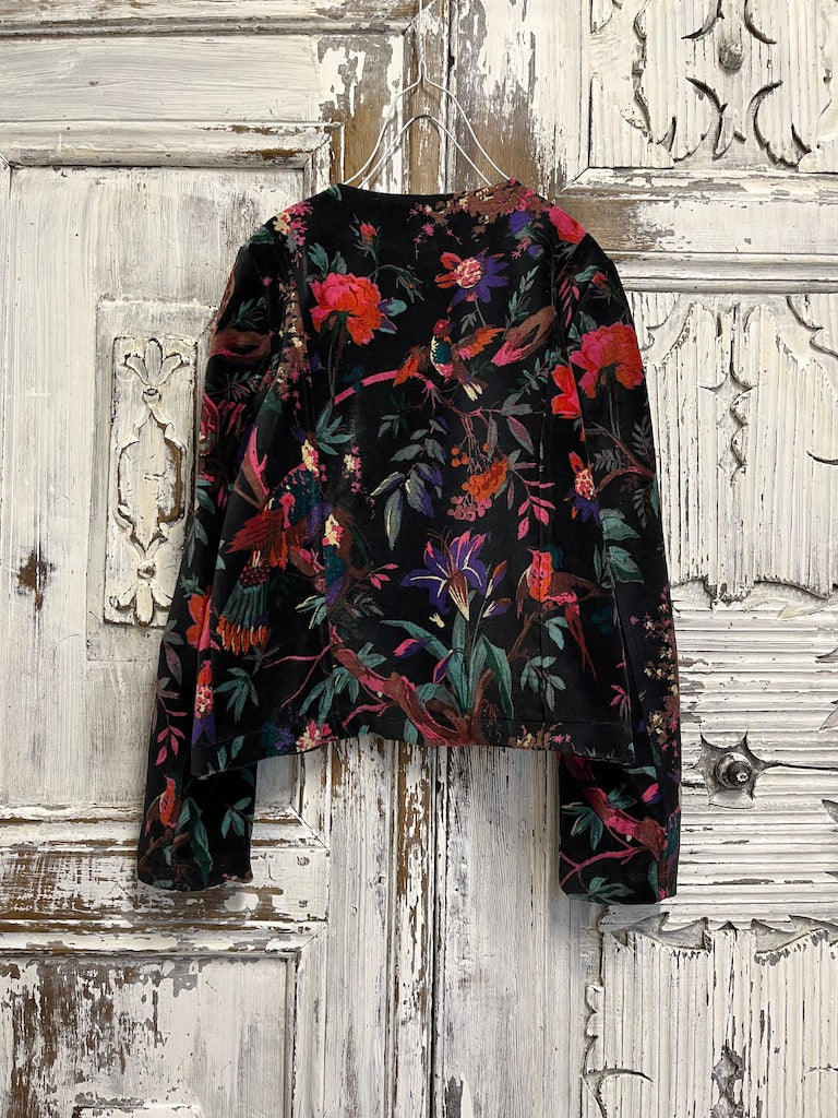 siyah desenli kadife klasik ceket