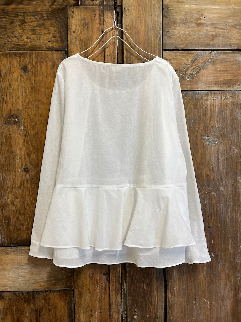 İşleme Detay Beyaz Bluz