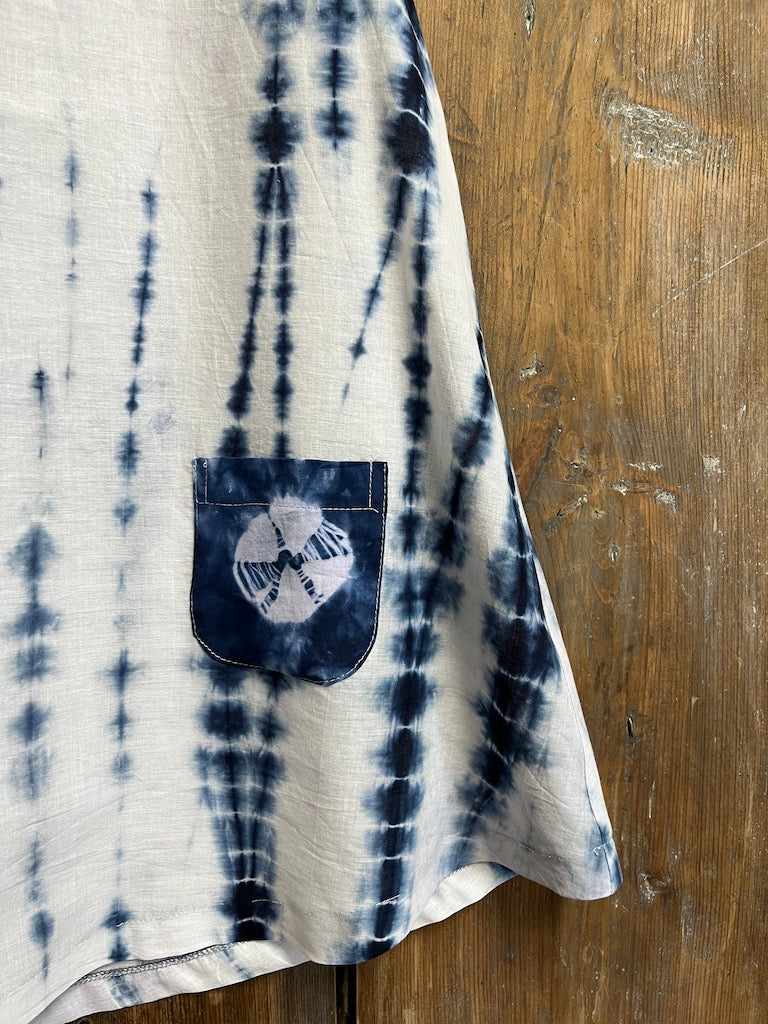 Shibori Kolsuz Ön Detay Bluz