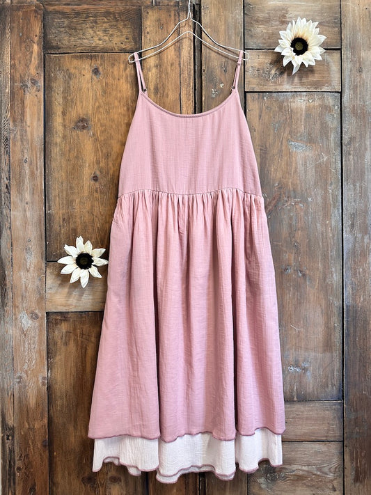 Askılı Pembe Elbise