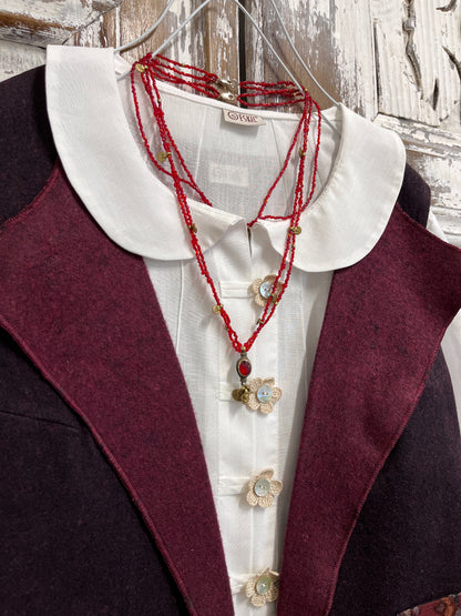 yün yelek antika işli cepli