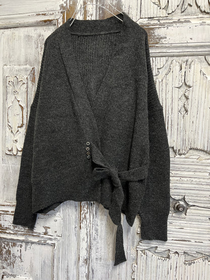 anvelop pamuklu gri hırka