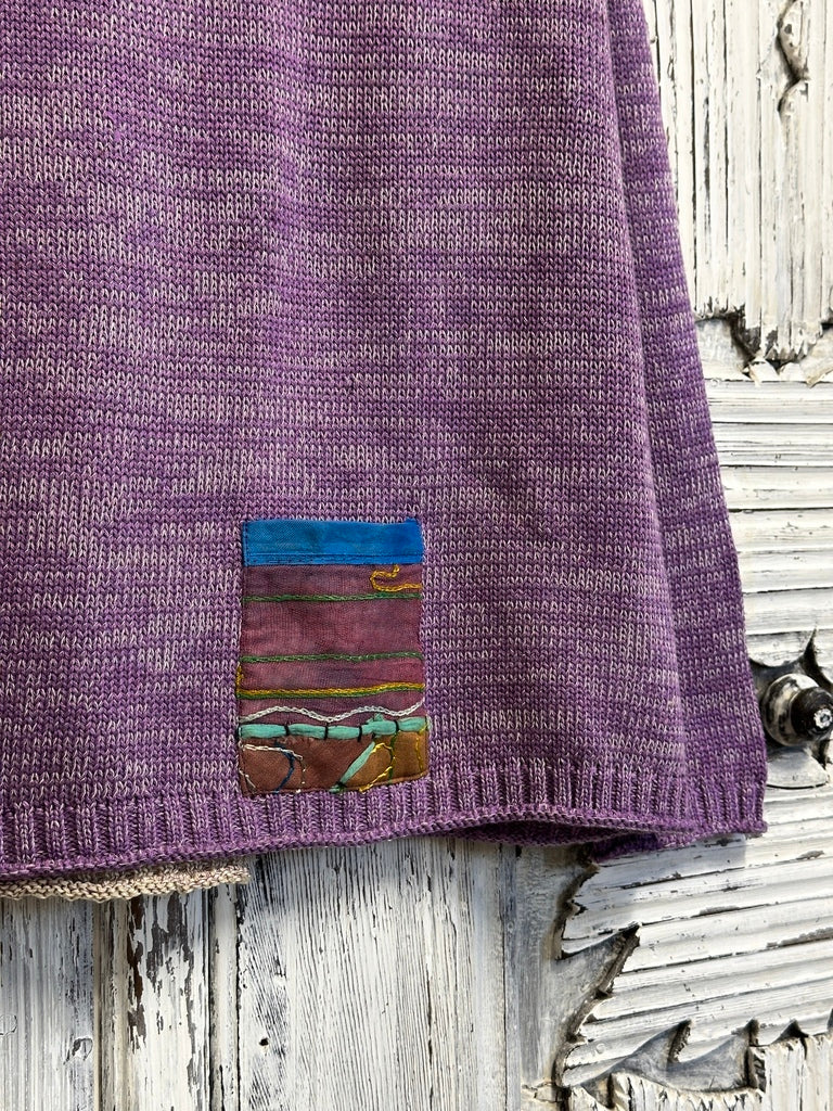 lila triko arkası pile detaylı 