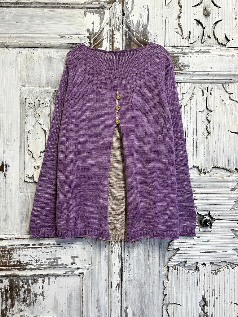 lila triko arkası pile detaylı 