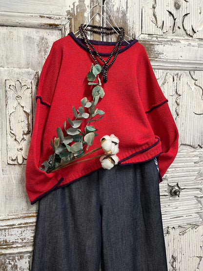 kırmızı asimetrik triko