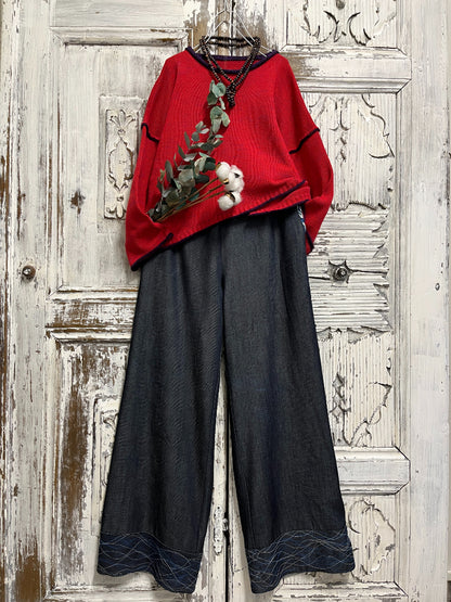 kırmızı asimetrik triko