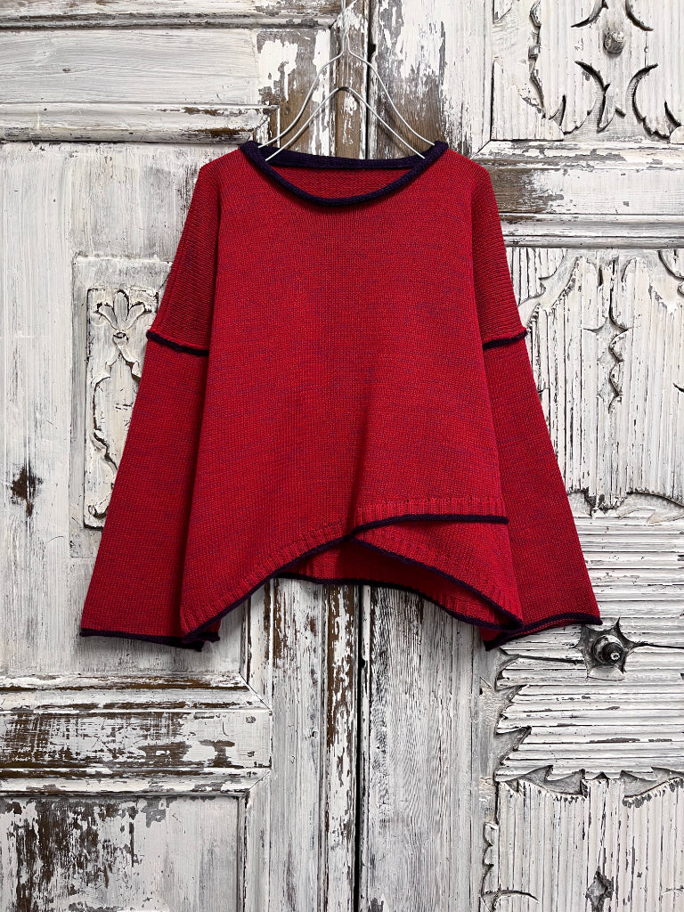 kırmızı asimetrik triko