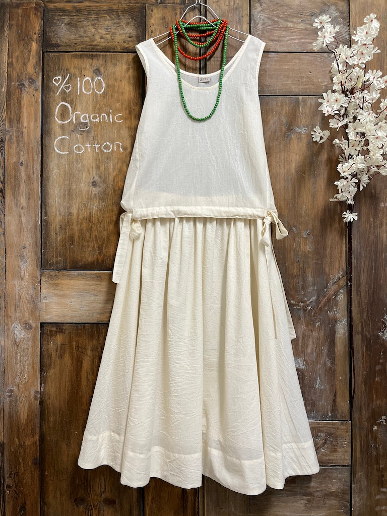 yandan bağlamalı kolsuz pamuklu bluz