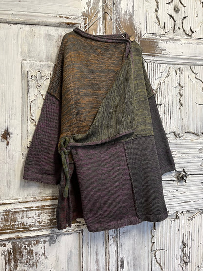 yandan bağlamalı çok renkli hırka