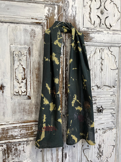 batikli el işi süslemeli pamuklu şal