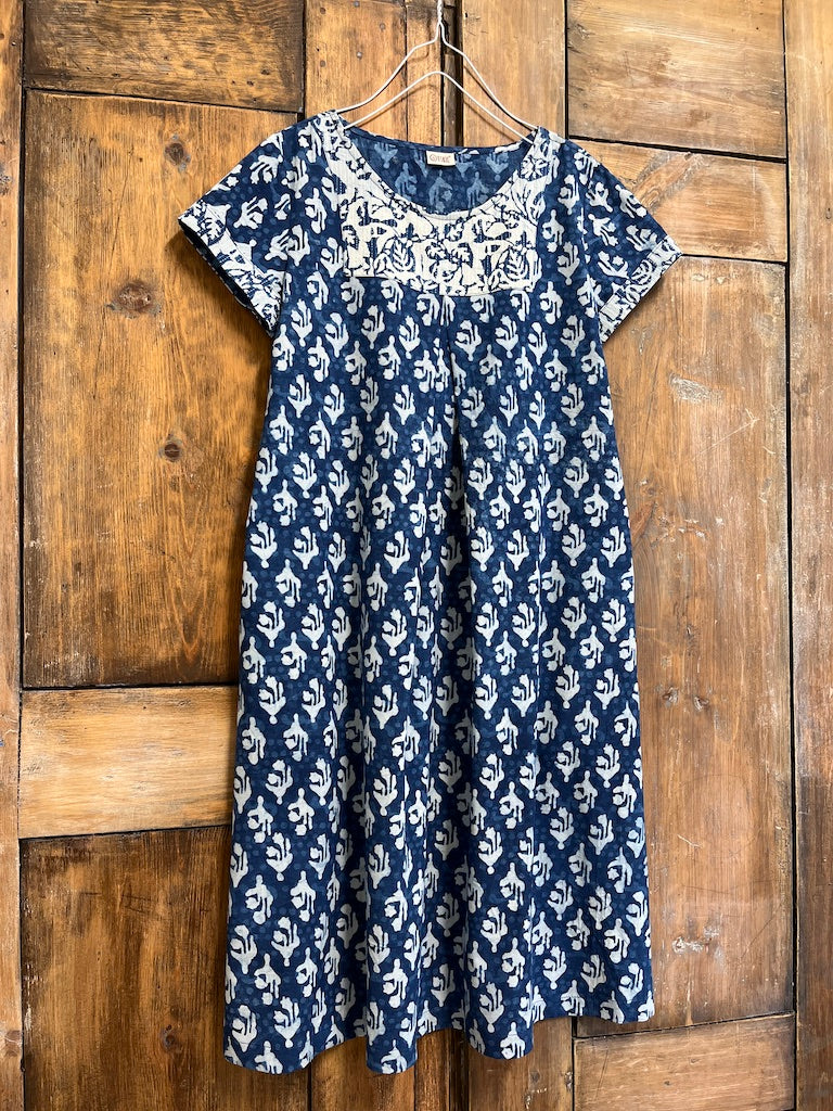 Bitkisel İndigo Roba Detay Elbise