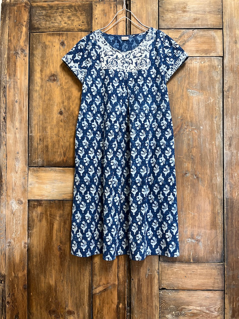 Bitkisel İndigo Roba Detay Elbise