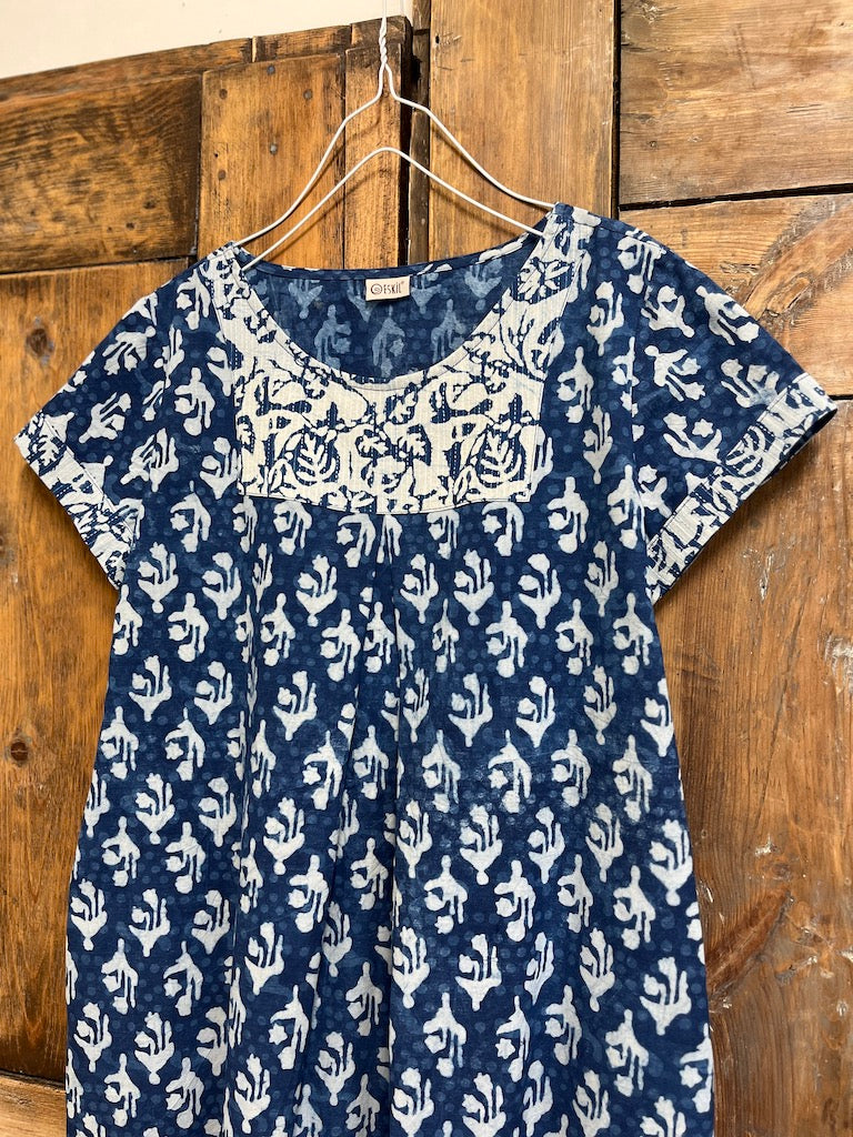 Bitkisel İndigo Roba Detay Elbise