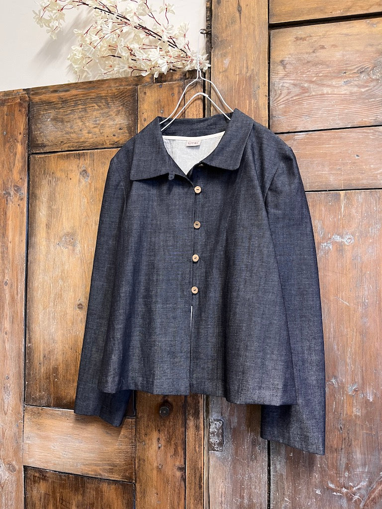 denim bele oturan ceket