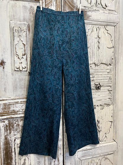 mavi desenli boru paça pantolon