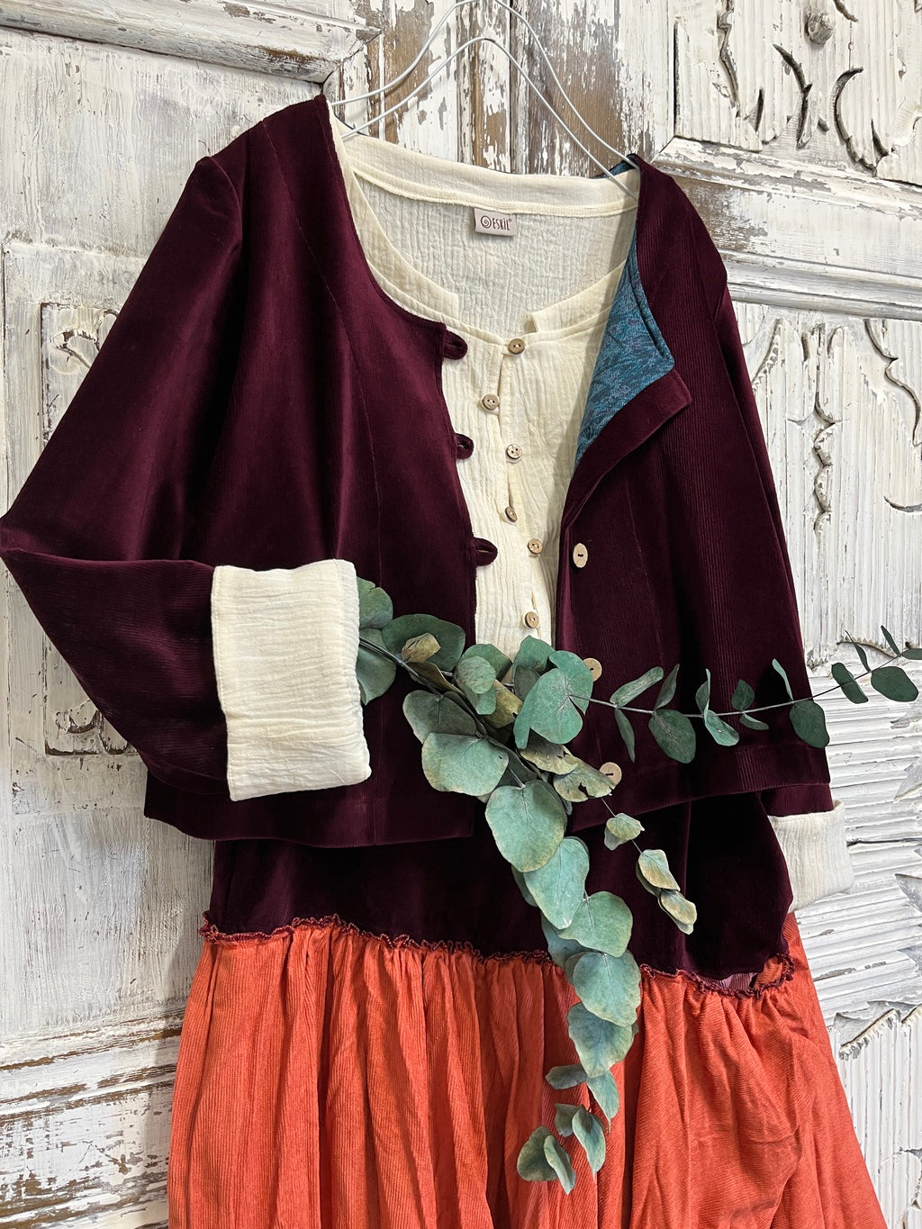 bordo kadife kısa ceket