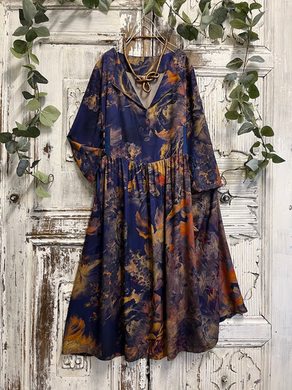 yanları brit bağcıklı desenli elbise