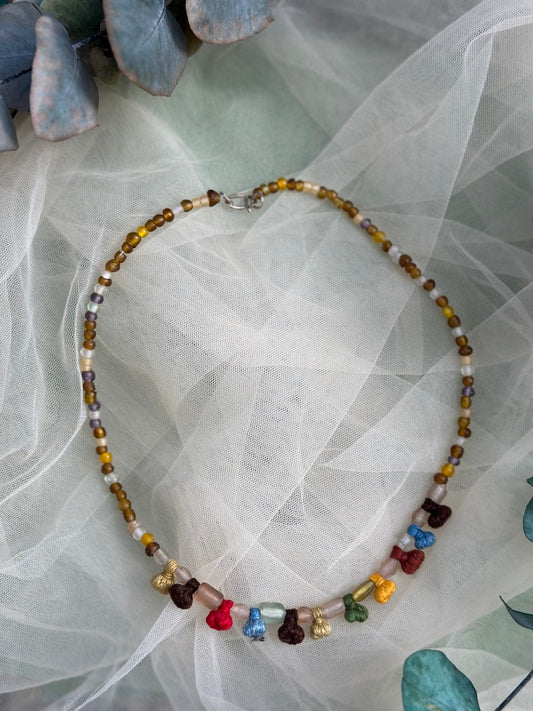 renkli cam boncuk kolye