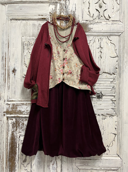 bordo pamuklu mini hırka 