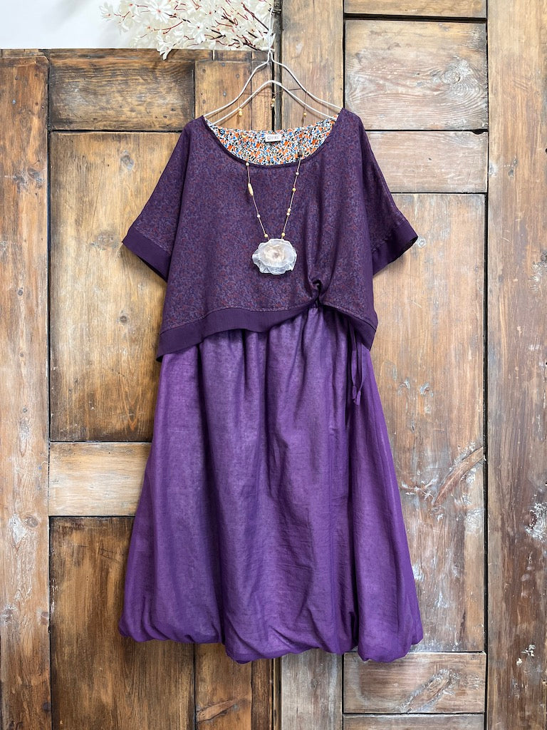 mor pamuklu balon etek 