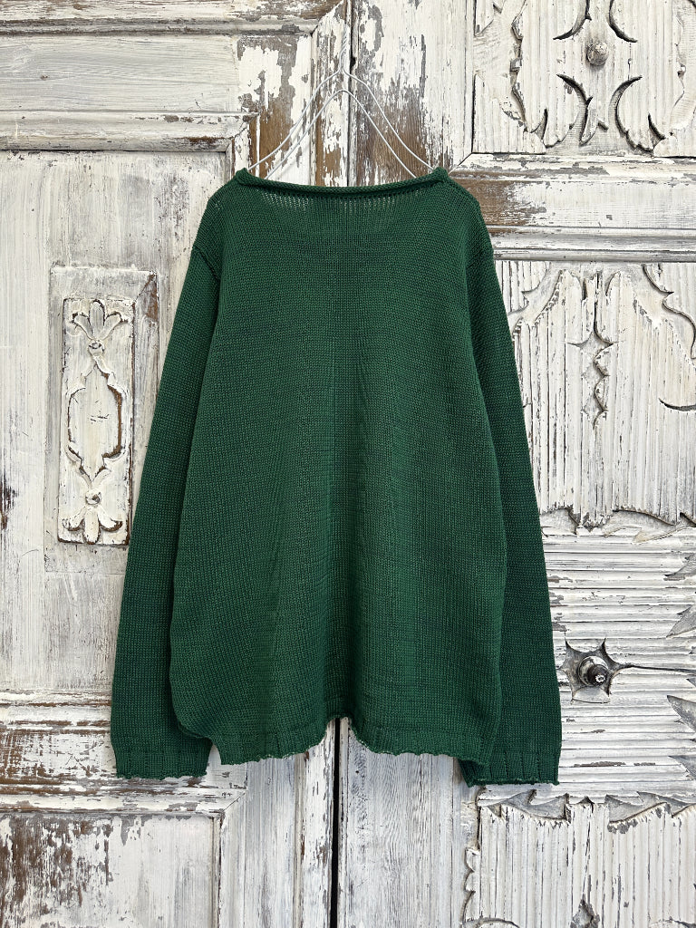 yeşil önü asimetrik triko 