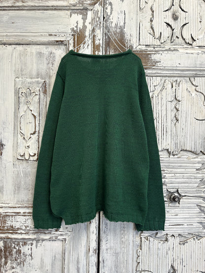 yeşil önü asimetrik triko 