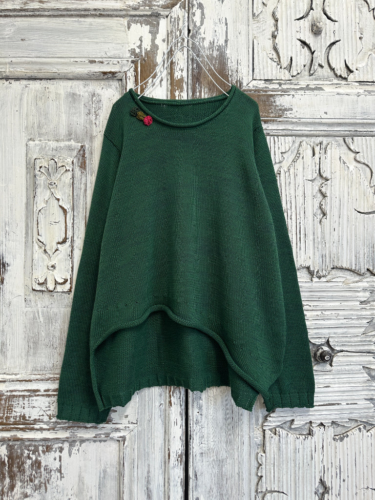 yeşil önü asimetrik triko 