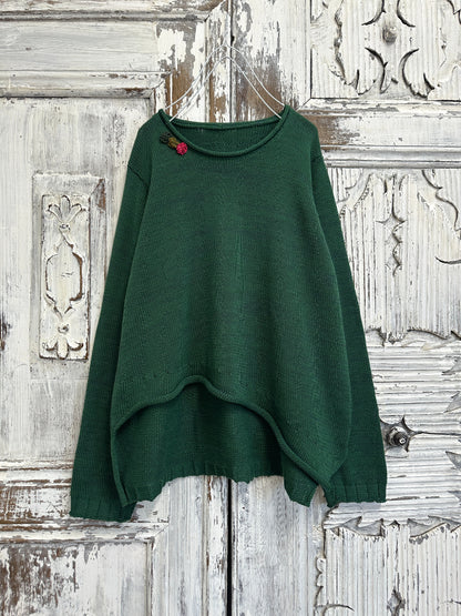 yeşil önü asimetrik triko 