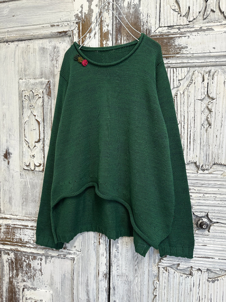 yeşil önü asimetrik triko 