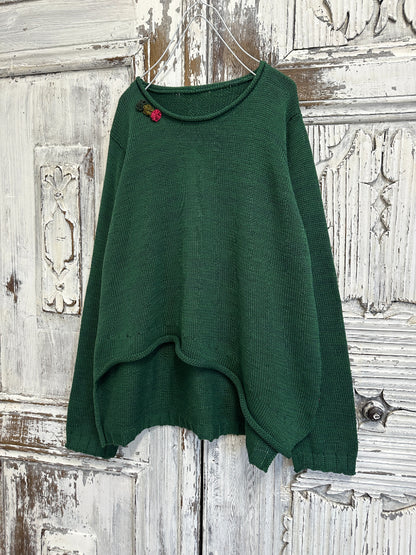 yeşil önü asimetrik triko 