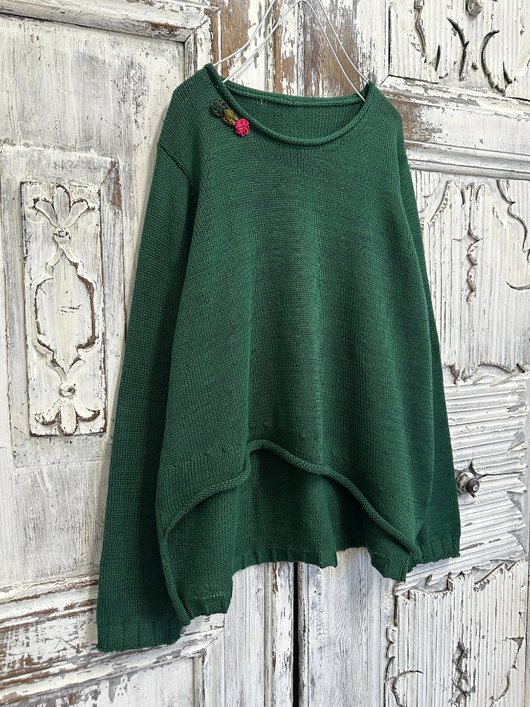 yeşil önü asimetrik triko 