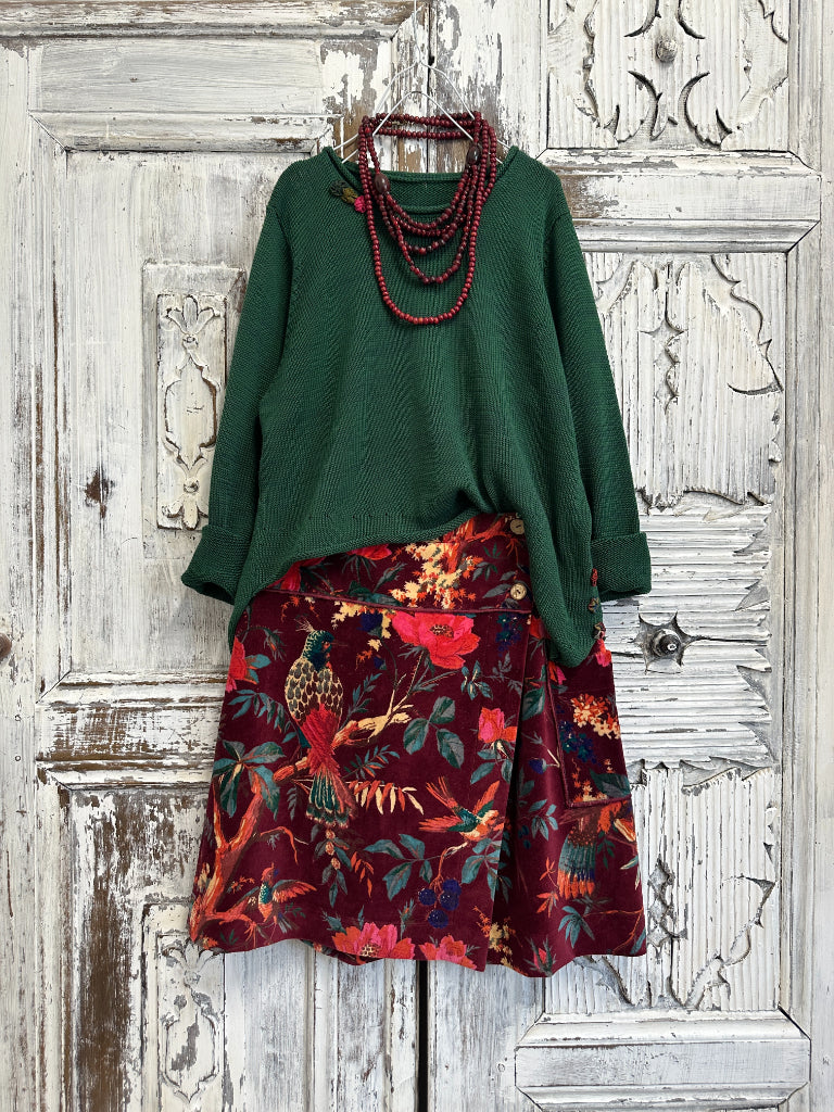 yeşil önü asimetrik triko 