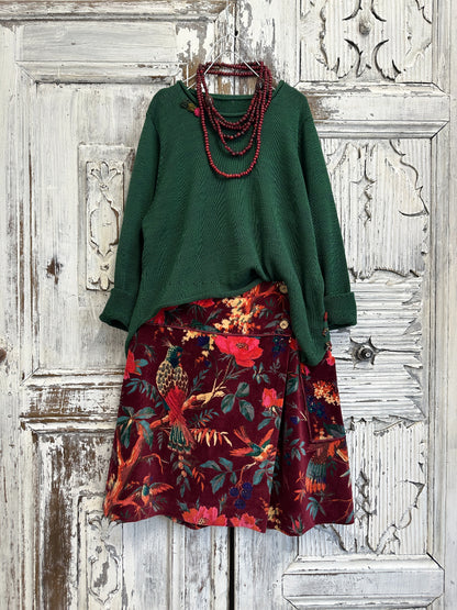 yeşil önü asimetrik triko 