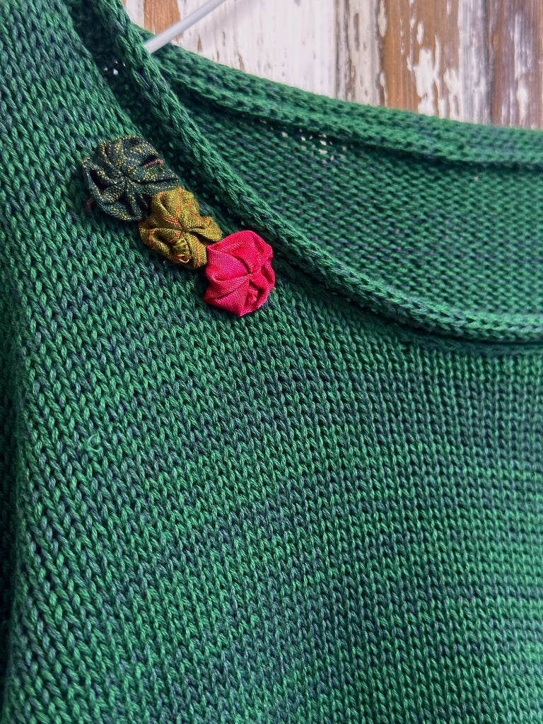 yeşil önü asimetrik triko 