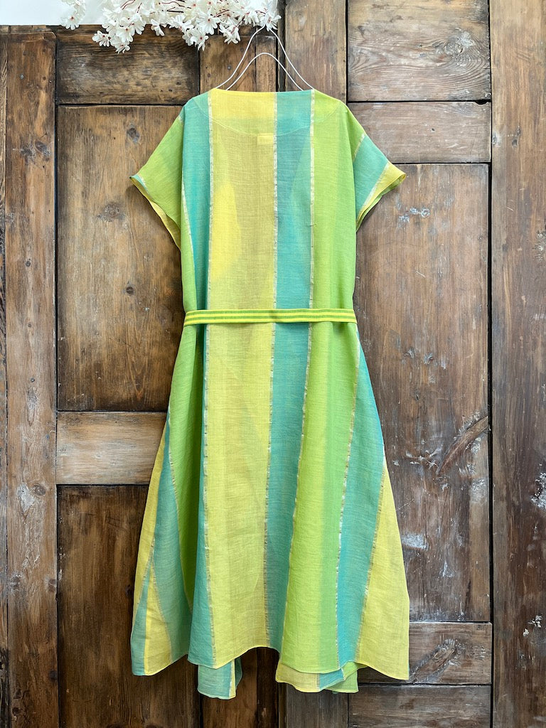 yeşil çizgili pareo kaftan