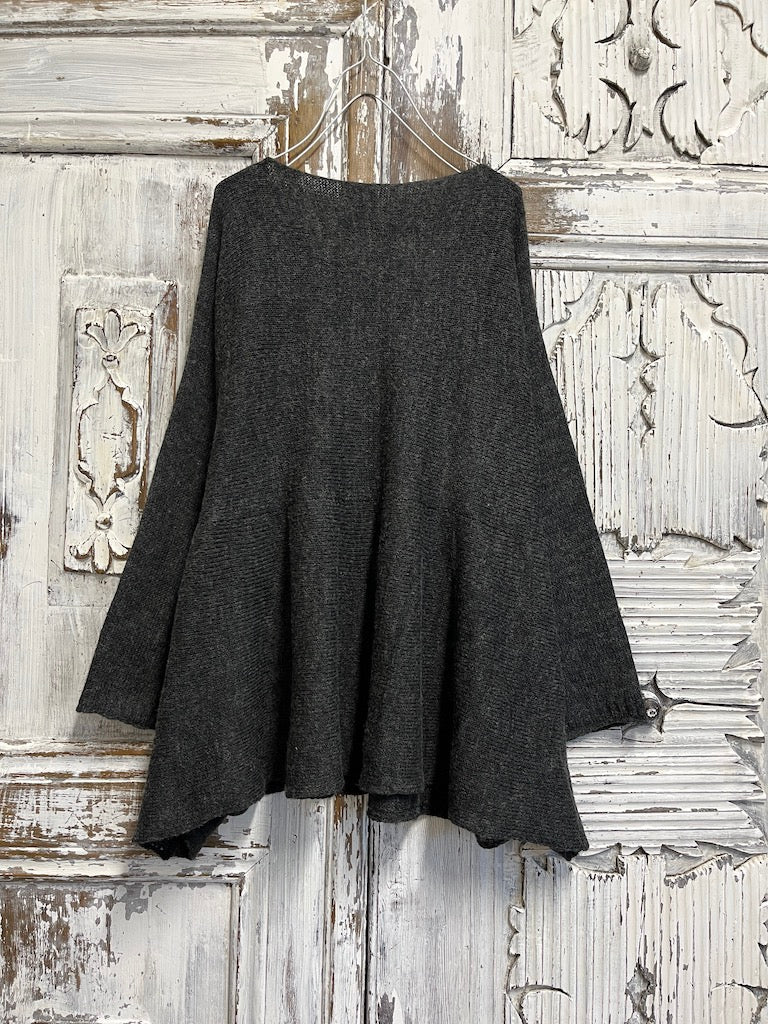 Dantel detay moher gri triko