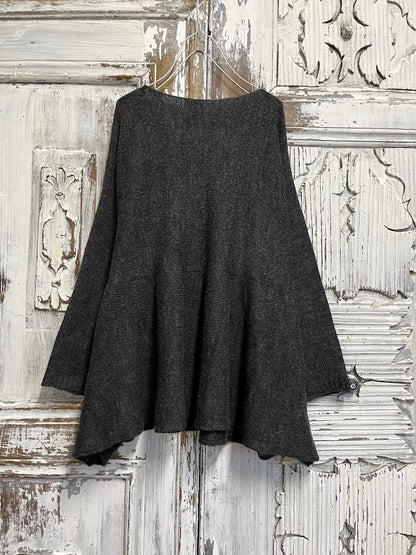 Dantel detay moher gri triko