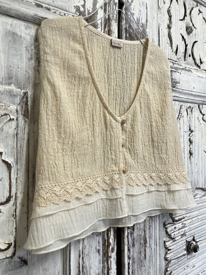 pamuklu el dokuma yelek 