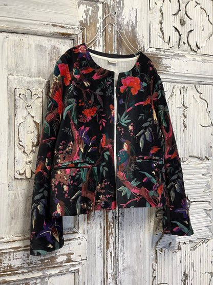 siyah desenli kadife klasik ceket