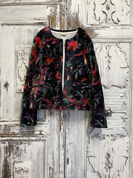 siyah desenli kadife klasik ceket