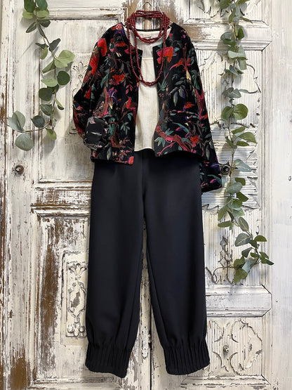 siyah desenli kadife klasik ceket