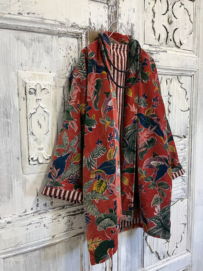 desenli kadife turuncu ceket