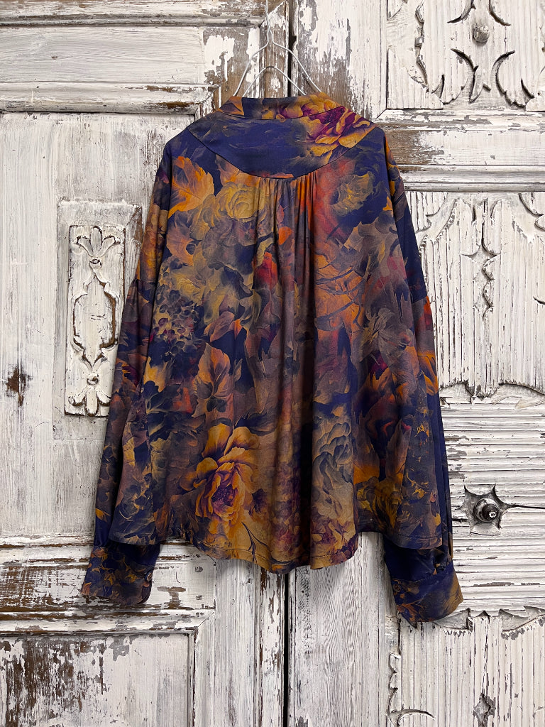 desenli büzgü kol bluz