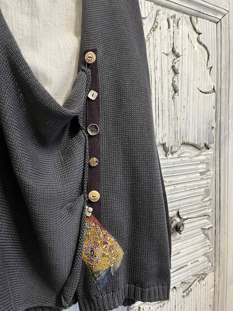 füme renk asimetrik hırka