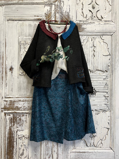 renkli yaka triko hırka 