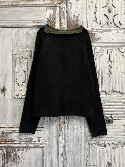 renkli yaka triko hırka 